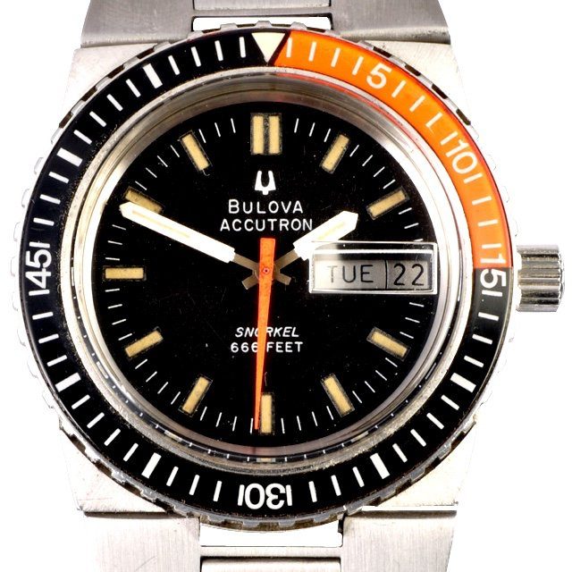 1974 Bulova Accutron Snorkel integrated bracelet