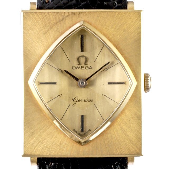 1963 Omega Geneve ref. 111.021 18k gold faceted Sapphire crystal