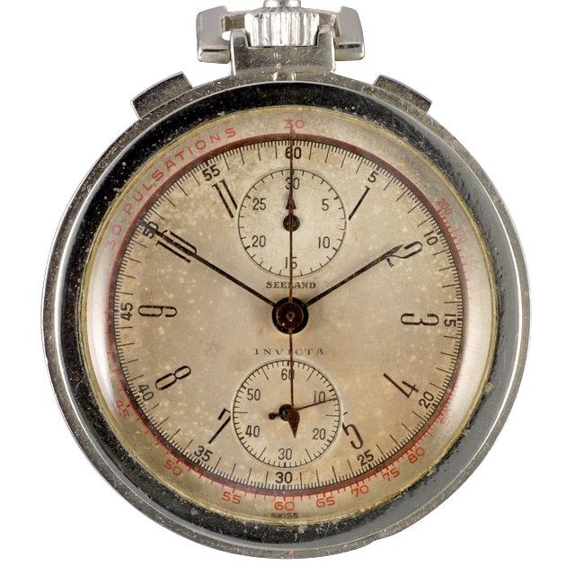 1938 Invicta Art Deco Pocket watch Chronograph