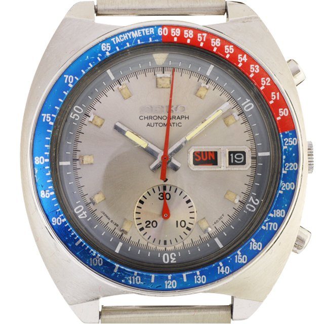 1973 Seiko 6139-8020 automatic Chronograph silver dial