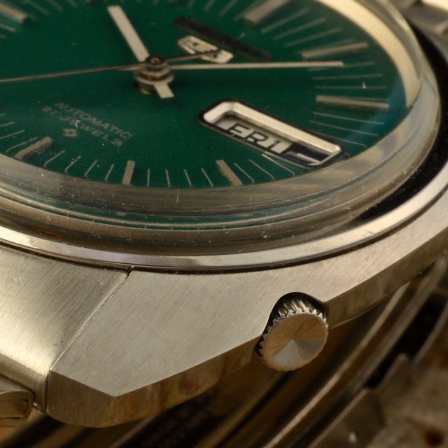 1972 Seiko 5 Automatic 6119-8470 day date green dial